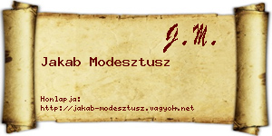 Jakab Modesztusz névjegykártya